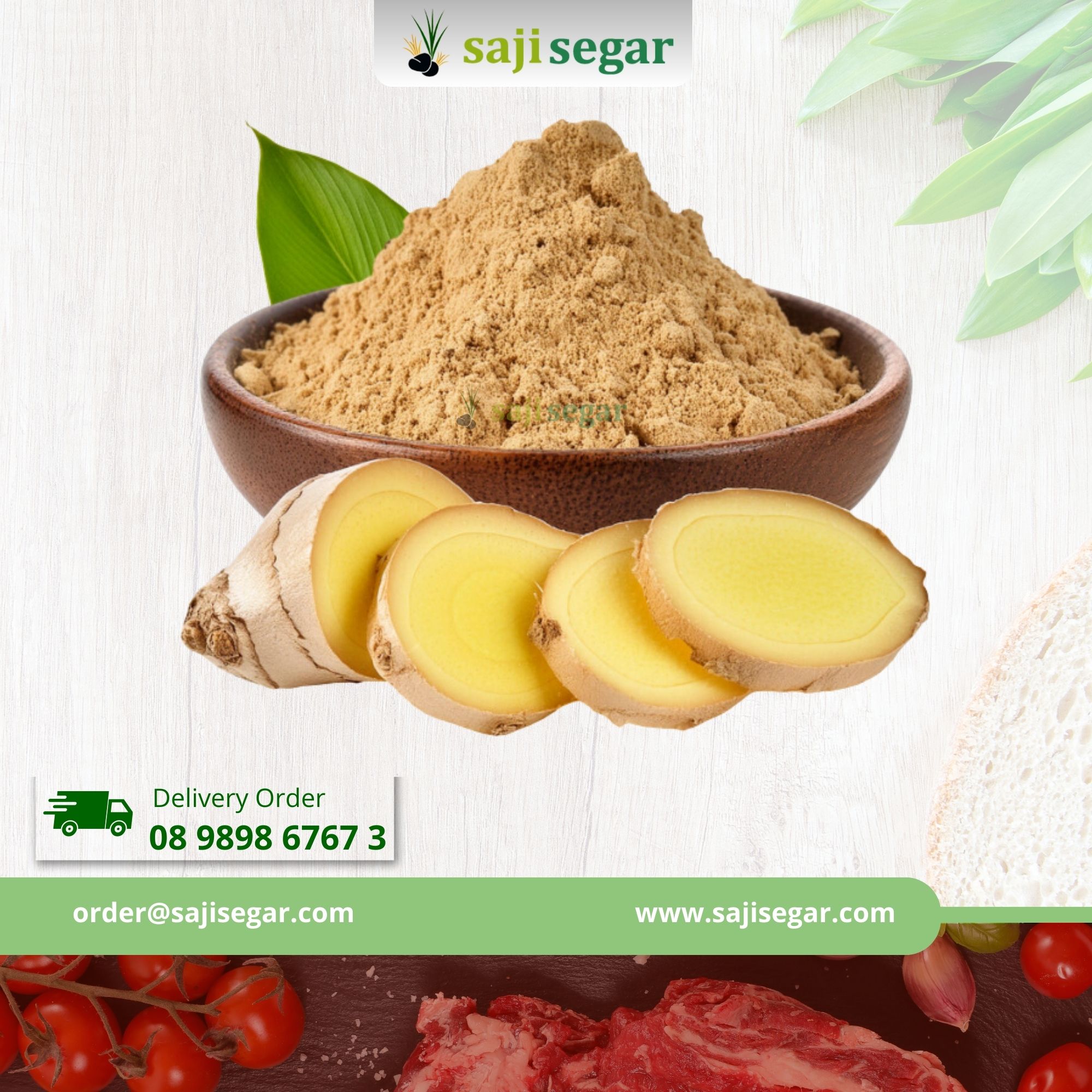 Jahe Putih Bubuk Murni 100g - Bubuk Putih100gr